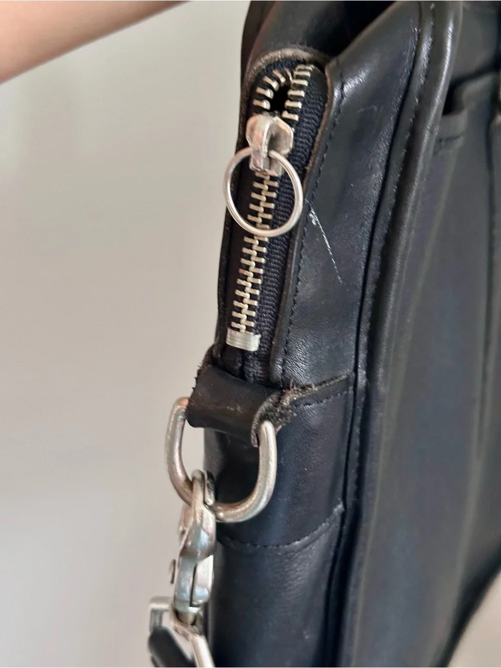 Vintage Coach Black Leather Embassy Briefcase Bag - Silver Tone Hardware 5296